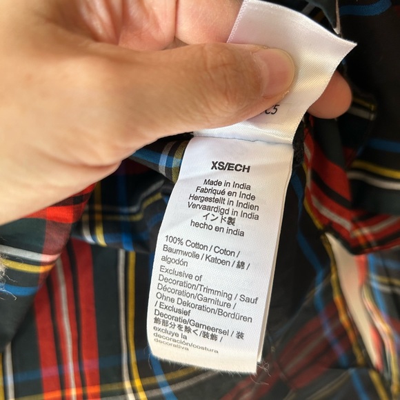 BNWT J. Crew Velet-trimmed V-neck Tunic in black Stewart Tartan in XS - Picture 8 of 8